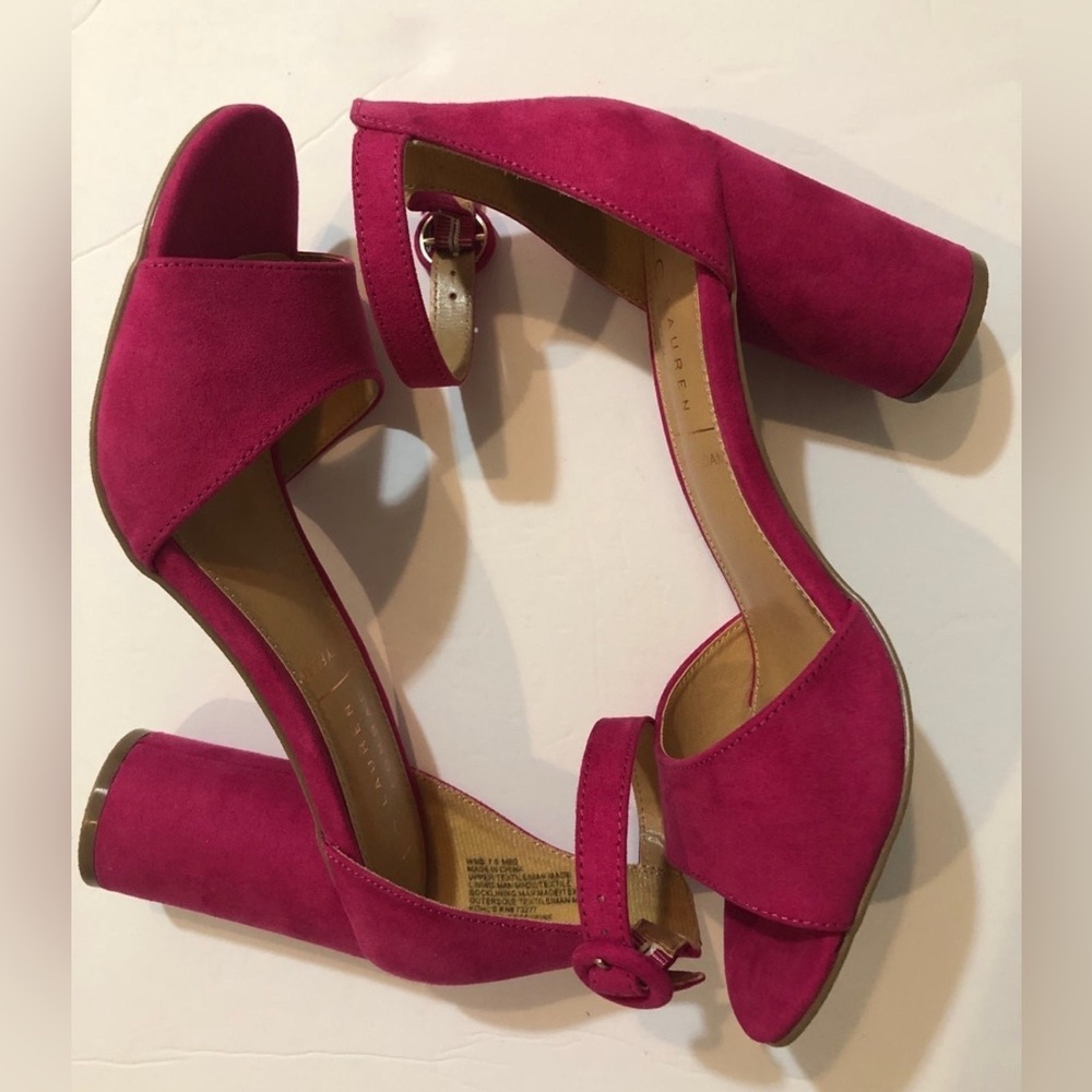 Elegant Pink Suede Women's Heels